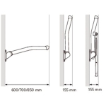 Etac Rex ETAC-0082 上翻式浴室扶手 (60cm長)