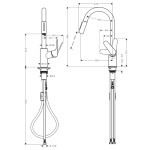 Hansgrohe 31815000 Focus M41 拉出式廚盆龍頭 (鍍鉻)