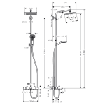 Hansgrohe 27298000 Crometta E 恆溫雨淋花灑套裝 (鍍鉻)