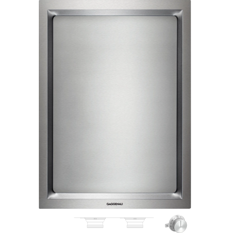 Gaggenau 38厘米 400 Series Vario 嵌入式鐵板燒爐 配不鏽鋼旋鈕 (VP414115+CKP420010)