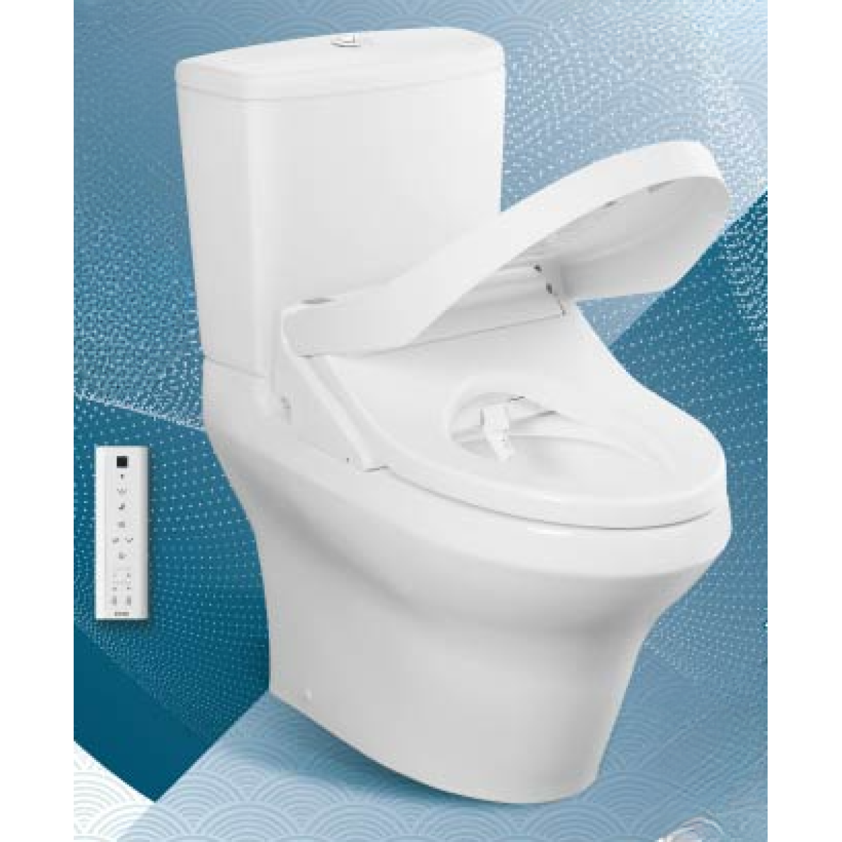 TOTO 加長直沖分體式馬桶 + 加長型電子噴水廁板 附遙控器 (C945RE+TCF24410AAA) (不包含風琴喉)