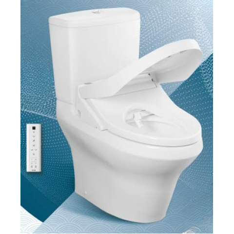 TOTO 加長直沖分體式馬桶 + 加長型電子噴水廁板 附遙控器 (C945RE+TCF24410AAA) (不包含風琴喉)
