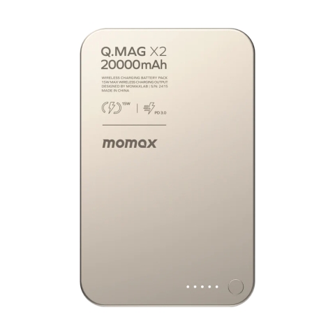 Momax IP133E Q.MAG X2 20000mAh 超薄磁吸流動電源 第二代 (鈦金色) (已獲CCC認證)