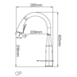Kohler K-20147T-4-CP RUBICON 下抽拉式廚房龍頭 (拋光鍍鉻)