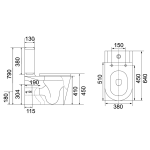 Richford R696 超旋轉沖水分體自由咀座廁跟油壓板 (不包含風琴喉)