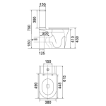 Richford R690 Rimless 無框沖水 相連式 自由咀 納米座廁 連緩衝降板 (不包含風琴喉)
