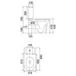 Richford R692 相連式自由咀座廁 連緩衝降板  (不包含風琴喉)