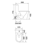 Richford R833 高咀 直沖式連體座廁 連緩衝廁板 (不包含風琴喉)