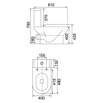 Richford R668 相連式高咀座廁 連緩衝降板  (不包含風琴喉)