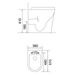 Richford R203 Rimless 貼牆座廁 (不包含風琴喉)
