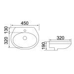 Richford WH718 掛牆面盆