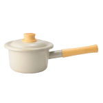 Fujihoro COTTON PLUS 18cm 單柄附蓋琺瑯平底鍋 (暖米色)