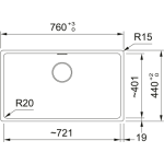 Franke MRG 610-72 Maris 花崗岩 單昇盆 (瑪瑙黑色) (114.0655.090)