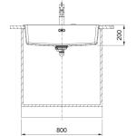 Franke MRG 610-72 Maris 花崗岩 單昇盆 (瑪瑙黑色) (114.0655.090)