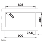 Blanco 527351 Subline 480/320-U 花崗岩合成 廚房雙昇盤 (火岩灰色 Volcano Grey)