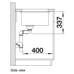 Blanco 527351 Subline 480/320-U 花崗岩合成 廚房雙昇盤 (火岩灰色 Volcano Grey)