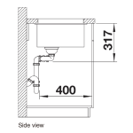 Blanco 523155 Subline 430/270-U 花崗岩 廚房雙昇盤 (白色 White)