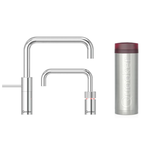 Quooker 3NSCHRTT Nordic Square 一體式雙水龍頭 + PRO3 滾水水箱 (拋光鍍鉻)