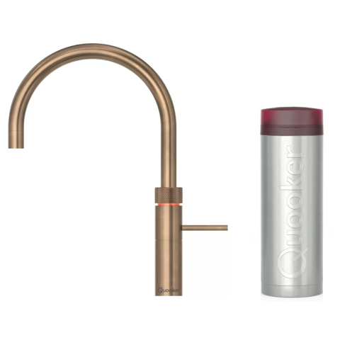 Quooker 3FRPTN Fusion Round 一體式水龍頭 + PRO3 滾水水箱 (復古黃銅)