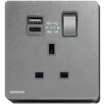 Siemens 西門子 5UB81643PC05 DELTA®arina 13A 單位開關插座 帶USB+TYPE C插頭 (深灰色)
