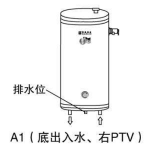 Hotpool 電寶 HPU-15(A1/4kW) 55公升 4kW 220V HPU系列 中央儲水式電熱水爐 (直掛圓型,底出入水,右排)