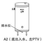 Hotpool 電寶 HPU-15(A2/4kW) 55公升 4kW 220V HPU系列 中央儲水式電熱水爐 (直掛圓型,底出入水,左排)