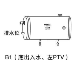 Hotpool 電寶 HPU-15(B1/3kW) 55公升 3kW 220V HPU系列 中央儲水式電熱水爐 (橫置圓型,底出入水,左排)