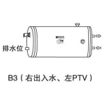 Hotpool 電寶 HPU-15(B3/4kW) 55公升 4kW 220V HPU系列 中央儲水式電熱水爐 (橫置圓型,右出入水,左排)