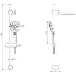 Remer 317ID8CPNO 3速花灑套裝連防打結花灑喉及企柱 (黑色)