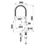 Blanco 527496 Culina-S II 拉出式水龍頭 (Black Matt 啞光黑)
