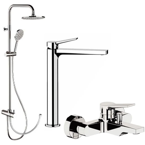 Remer Slash & Dot 水龍頭套裝 (鍍鉻色) (SL11L+SL05+330A8MPEC20NRA)