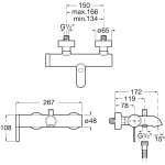 Roca A5A029EC00 Ona 浴缸龍頭 (鍍鉻色)