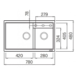 Elleci FLORENCE335 花崗岩廚房台上石盆 (黑色)
