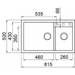 Elleci QUADRA440 花崗岩廚房台上石盆 (黑色)