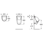 Roca Z35945J000 Chic 後入水小便器 (白色)