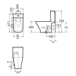 Roca The Gap Rimless 自由咀分體座廁配電子廁板 (尊尚型) 套裝 (804020005+34C475+34247L) (不包含風琴喉)