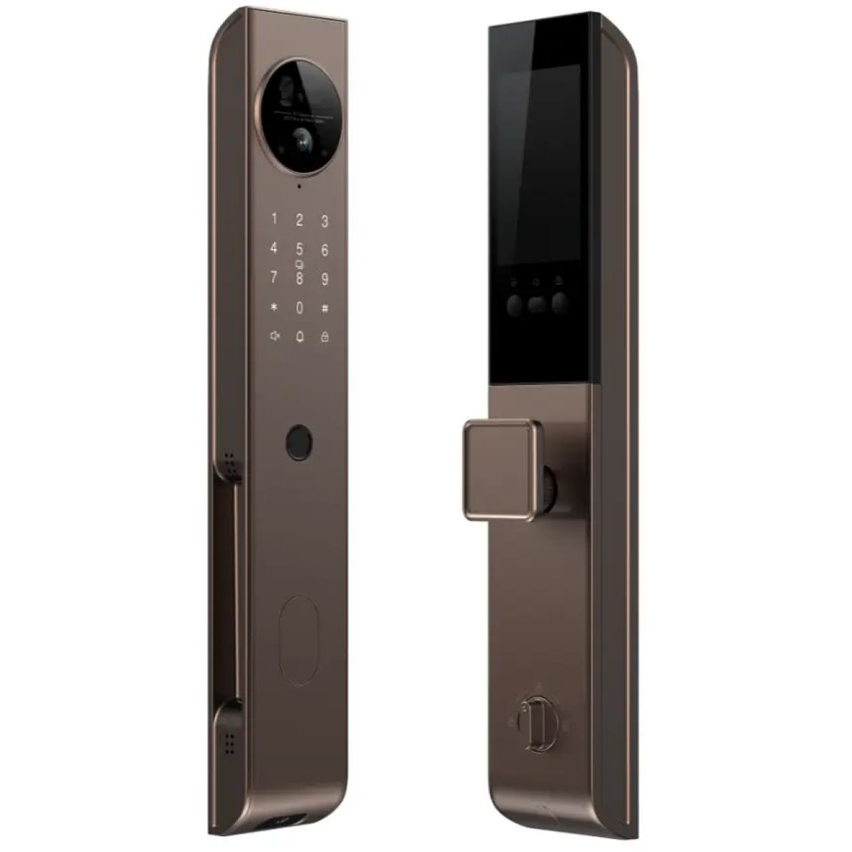 Lenovo 聯想 X6F 3D人面識別 3鏡頭設計 智能電子門鎖 (咖啡金)