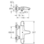 Grohe 34816003 Grohtherm 1000 明牆恆溫雙控浴缸水龍頭