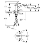 Grohe 30307001 廚盆水龍頭 連伸縮2速花灑頭