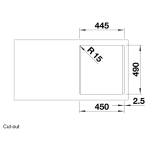 Blanco 527309 NAYA 45 花崗岩石廚房昇盤 (火岩灰色 Volcano Grey)