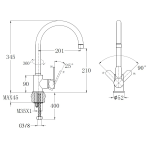 Walrus WR-511406-CP RENO 側開廚盆龍頭