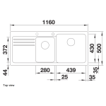 Blanco 525946 NAYA 8S 廚房右雙盆昇盤 (黑色 Black)