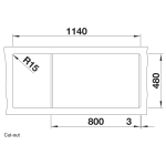 Blanco 525946 NAYA 8S 廚房右雙盆昇盤 (黑色 Black)