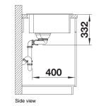 Blanco 525946 NAYA 8S 廚房右雙盆昇盤 (黑色 Black)