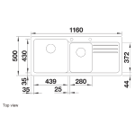 Blanco 527131 NAYA 8S 廚房左雙盆昇盤 (米雅白色 Soft White)