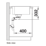 Blanco 527314 NAYA 8S 廚房左雙盆昇盤 (火岩灰色 Volcano Grey)