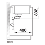 Blanco 525779 NAYA 8S 廚房右雙盆昇盤 (瀝青色 Anthracite)