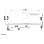 Blanco 519660 NAYA 8S 廚房左雙盆昇盤 (巧克力色 Tartufo)