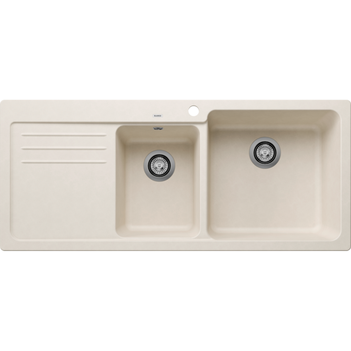 Blanco 527132 NAYA 8S 廚房右雙盆昇盤 (米雅白色 Soft White)