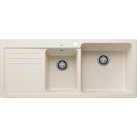 Blanco 527132 NAYA 8S 廚房右雙盆昇盤 (米雅白色 Soft White)